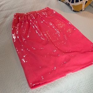 Jcrew pink sequin midi skirt